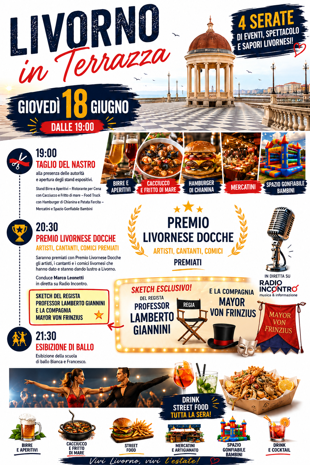 Locandina Giovedì 18 Giugno Livorno in Terrazza