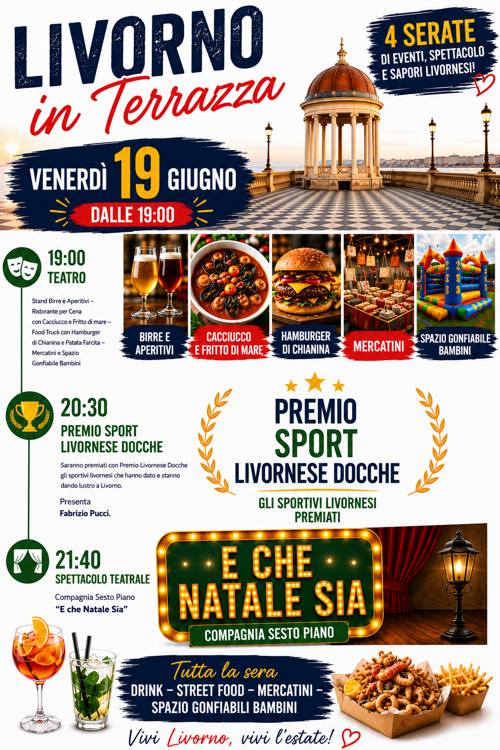 Locandina Venerdì 19 Giugno Livorno in Terrazza
