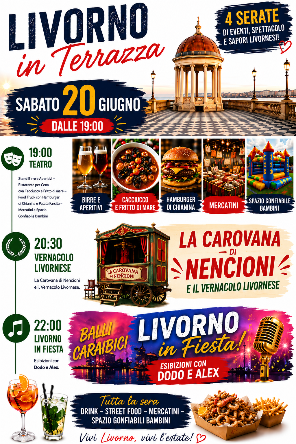 Locandina Sabato 20 Giugno Livorno in Terrazza