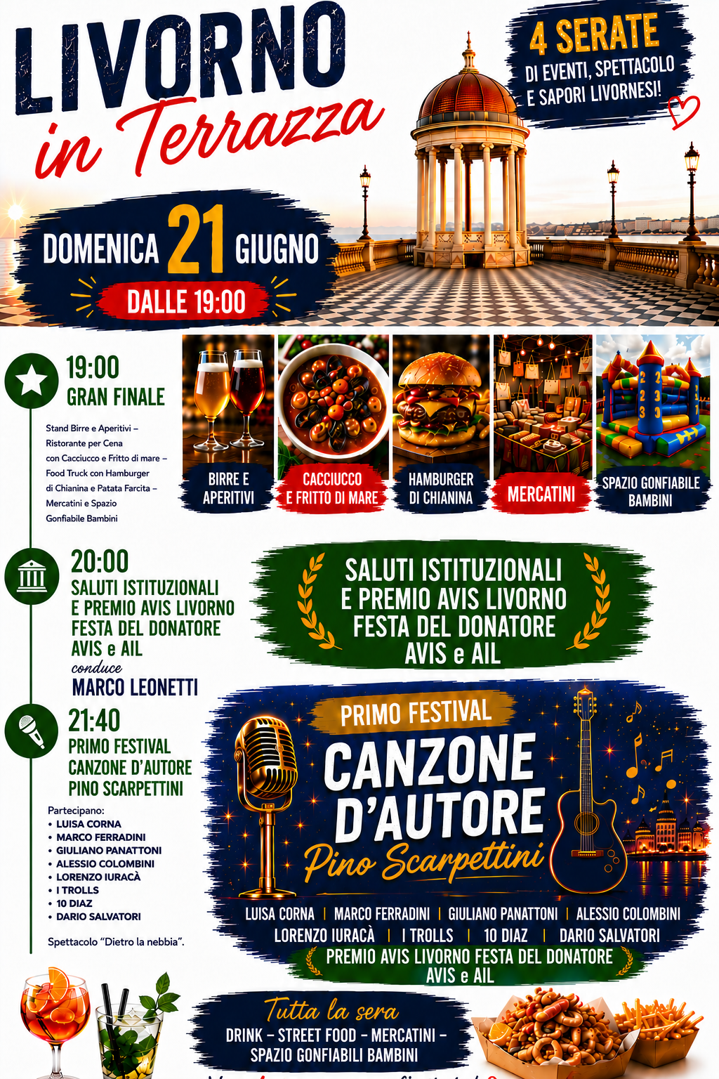 Locandina Domenica 21 Giugno Livorno in Terrazza